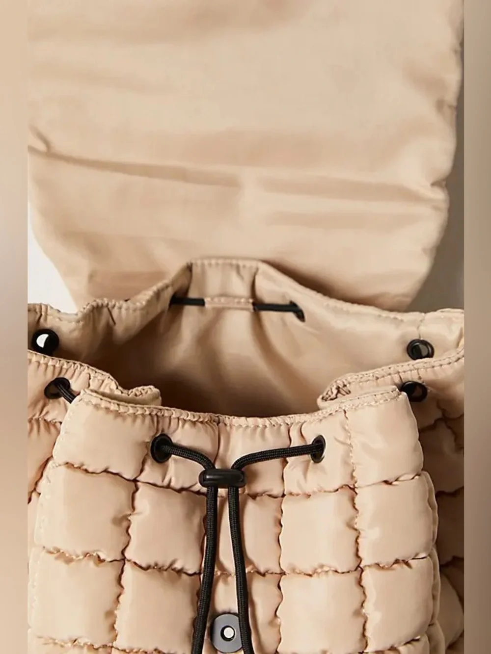 Free People Quilted Puffer Backpack in Beige